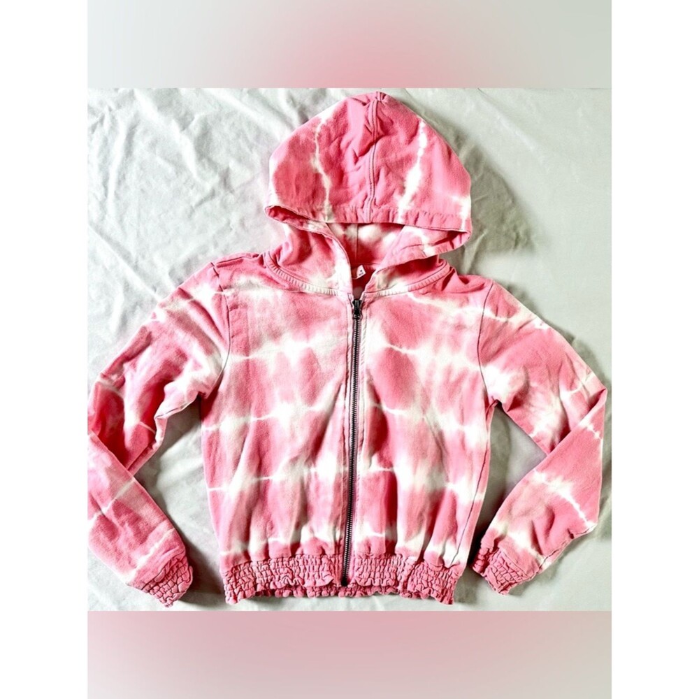 Retreat Los Angeles Girls Zip Hoodie Pink Tie-Dye Size 10/12